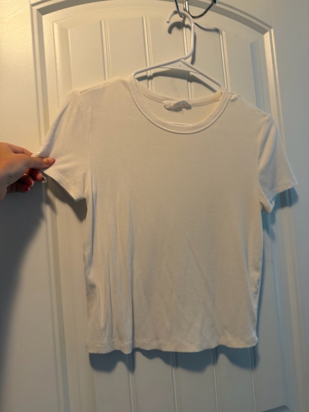 Gypsy Jazz White Ribbed Short Sleeve Tee